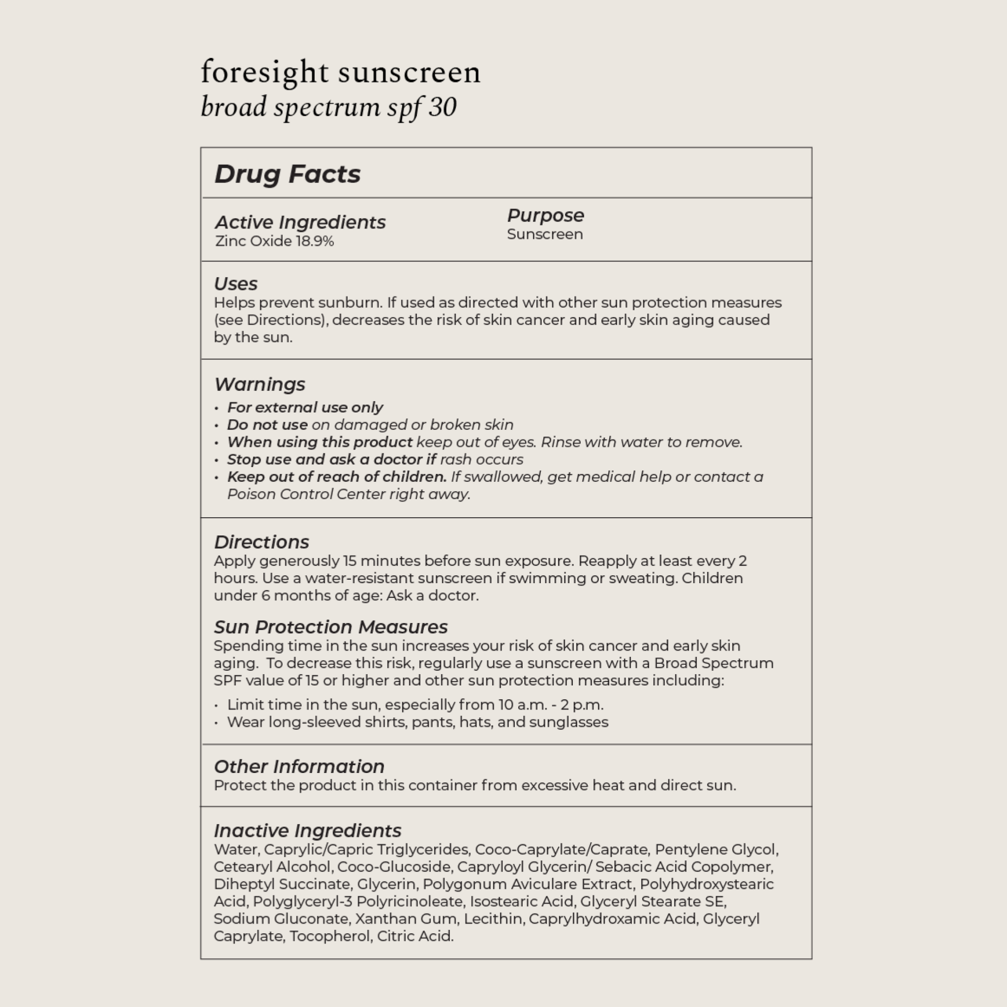 Foresight Sunscreen SPF 30